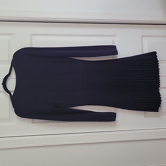 Shimmer Pleated Sweater Dress - Picture 3 of 8